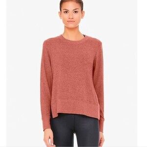 Alo Yoga Glimpse Long Sleeve Knit Top In Rosewood Size XS